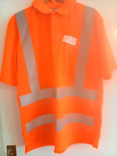 NEW HI VIZ  LUMINOUS ORANGE SHORT SLEEVE POLO SHIRT - SIZE  LARGE   ALSICO BRAND