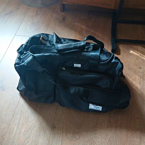 Kurt adler black nylon duffle - adler,