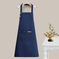 Denim Canvas Pockets Apron Butcher Crafts Baking Chefs Kitchen Cooking BBQ Plain