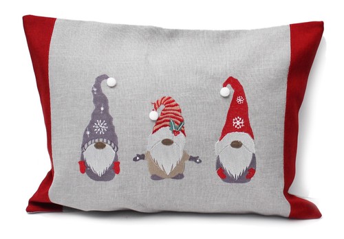 Three gnomes embroidered - three,