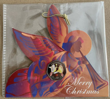 2006 IOM Isle Of Man Christmas 50p 2 Turtle Doves Coloured Angel Card Rare Mint