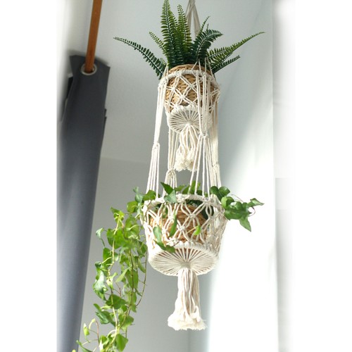 Handmade macrame pot holder - macrame,