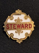 Collectible Vintage Enamel Steward Club Badge Nice Item See Below