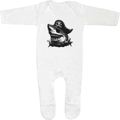 Pirate shark baby sleepsuit - 'pirate,