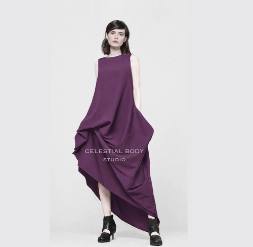 Asymmetrical maxi dress - ,