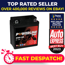 6N6-3B AGM Powerline Motorcycle Battery 6V 6Ah 6N63B