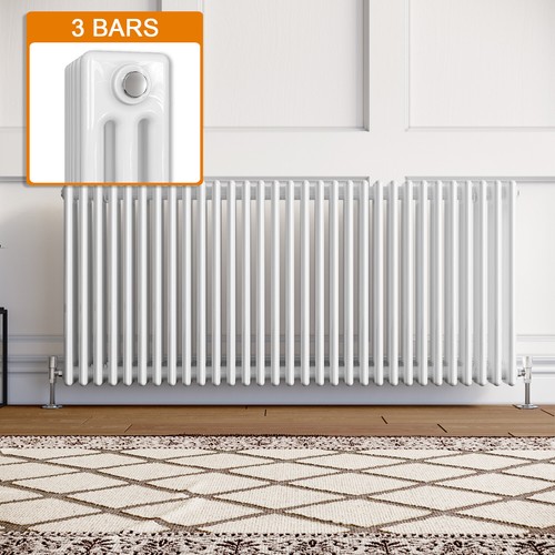 White traditional radiator - white,