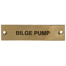 Brass Bilge Pump Label Plaque