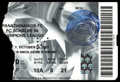 Ticket 2001 panathinaikos - panathinaikos, vs