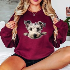 Wire Fox Terrier Puppy Dog Lovers Womens Sweatshirt Cute Animal Jumper