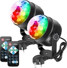 2-Piece Mini Disco Ball Lights – Sound-Activated RGB LED Party Lights w/ Remote