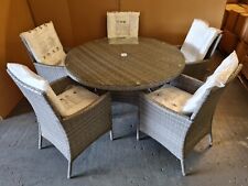 5 Seat Round Grey Rattan Dining Set - Minor Issues