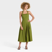 Women's Midi Halter Dress - A