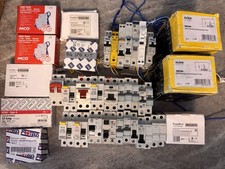 Mixed Job Lot Of MCBs, RCBOs, SPDs, Isolators, RCDs, KMF 80A Switches.