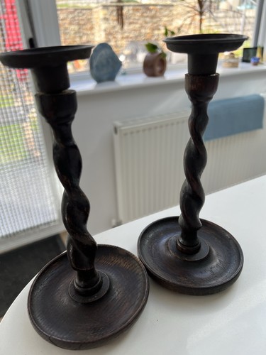 Pair 19th century barley twist - 19th,