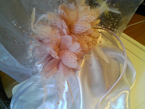 Peach ladies fascinator - peach, ladies’