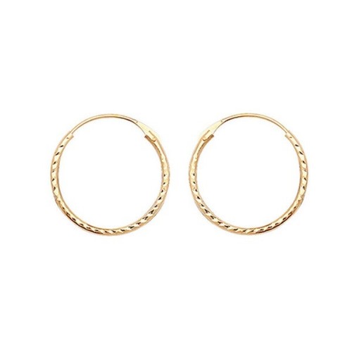 9ct gold 12mm diamond cut - 9ct,