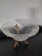 Vintage Collection - Crackle Glass Vase Brass Base Round Bowl £14.00