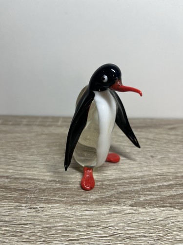 Glass penguin ornament - glass,