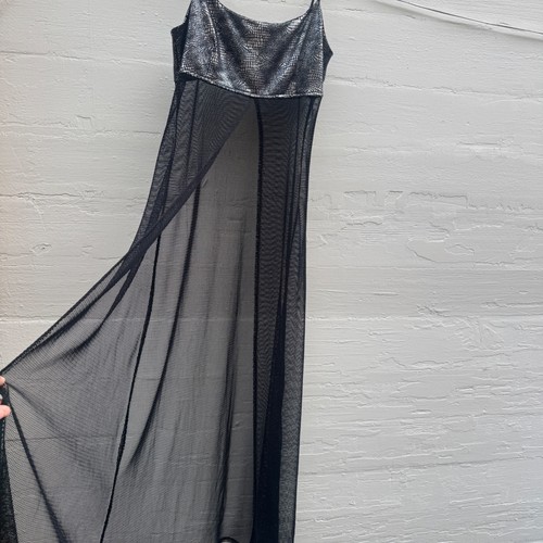 Goth mesh maxi dress - mesh,