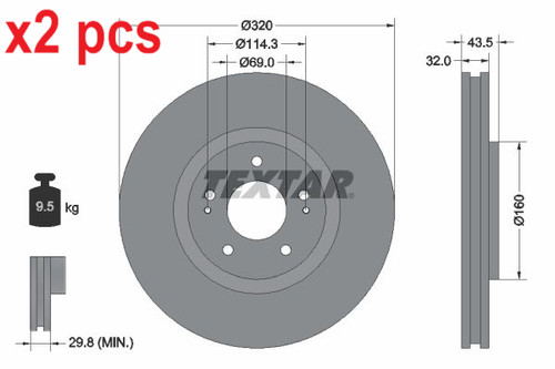 Pcs sides brake disc - l&r,