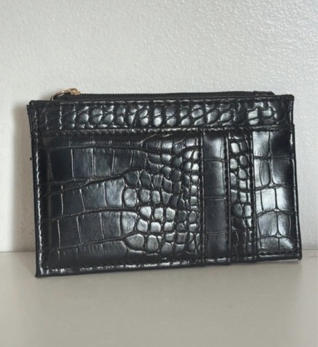 Primark black croc effect zip - black,