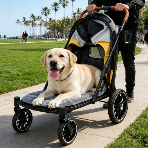 Xxl foldable pet dog stroller - pet,