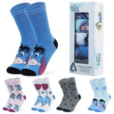 Disney Women’s Socks - 5 Pairs Eeyore Socks, Winnie The Pooh Gifts