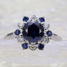 Round Cut Blue Sapphire