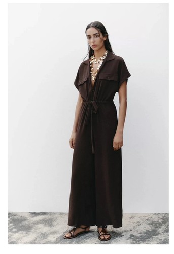 Zara flowing jumpsuit with - jumpsuit,