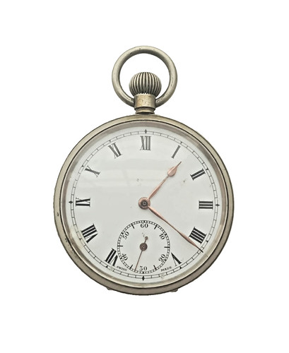 Antique swiss nickel pocket - swiss,