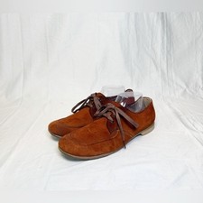 Vintage 1960s-70s Mens Burnt Orange Suede Leather Bowling Shoes~9~USA