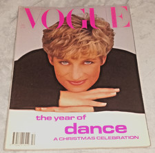 VOGUE MAGAZINE December 1991 PRINCESS DIANA Cover NIKI TAYLOR Vintage 1990s UK