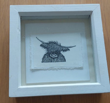 SIGNED PRINT OF HIGHLAND COW CALLED 'BAD HAIR DAY' BY ALISON READ