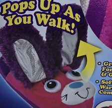 Stompeez Bunny Rabbit Slippers Girls Size 9-11 Pink Purple Peek A Boo ASOTV