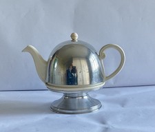 Everhot Ceramic + Chrome Insulated Small Teapot Mid Century Art Deco 1930s