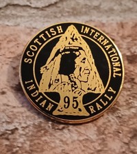 Vintage Scottish Indian Motorcycle Rally International 1995 Pin Badge Flathead