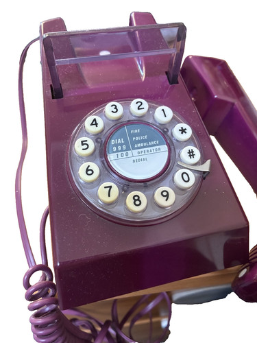 Retro phone purple landline - purple,