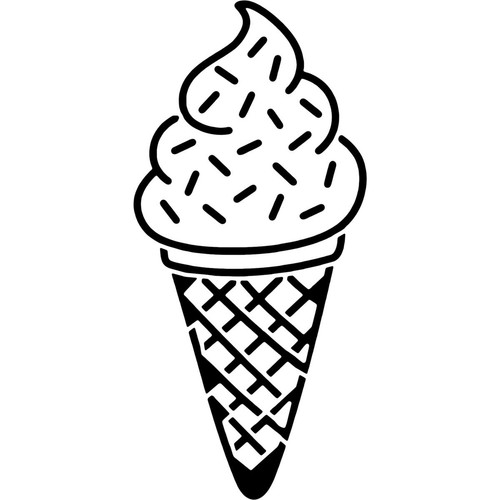 Ice cream outline stencils - 'ice,