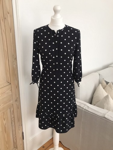 Hobbs navy polka dot dress - navy,