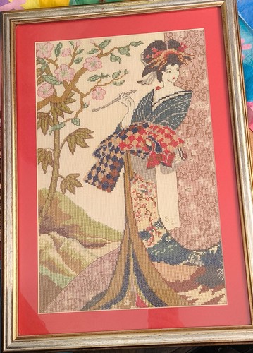 Framed japanese geisha cross - framed,