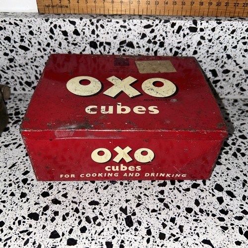 Vintage 1950s oxo cubes tin - oxo,