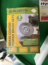 9pcs Steel Wire Brush Drill Brass Coated Set Tool Rotary Polishing Rust