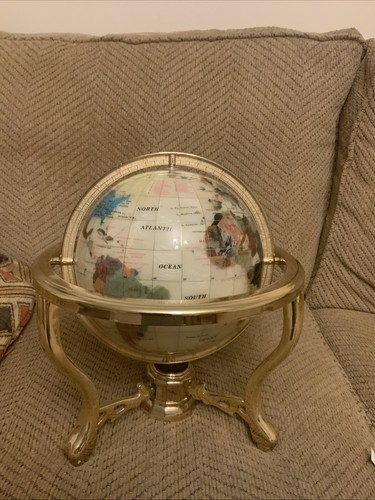 Semi precious stone globe - stone,