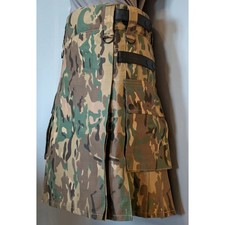 Camouflage cotton utility kilt with cargo pockets, brand new, 32" waist, unworn