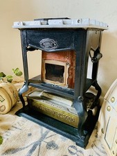 French Antique Azurea Mobile Heater/Ironing Stove Practical Japan Ship