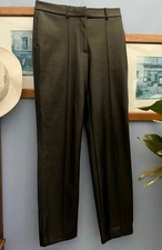 Marks & Spencer Black PVC Faux Leather Look Tapered Trousers Size 10