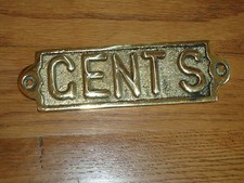 Brass Gents Toilet Sign Hand