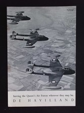 Original 1953 Advert De Havilland DH.112 Venom RAF Aircraft