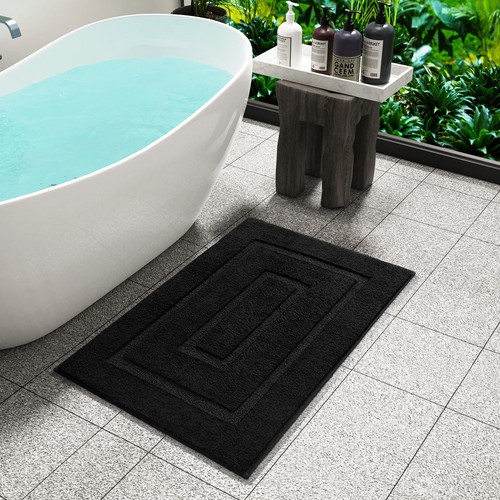 Black bathroom rug 24x17 inch - bathroom,